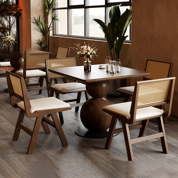 Solid wood small square table retro table catering shop commercial table and chairs square dining table 60x60 coffee table ash wood