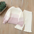 Kids' knit cardigan & pants set -  autumn/winter new collection - girls' cartoon cardigan & wide-leg pants set