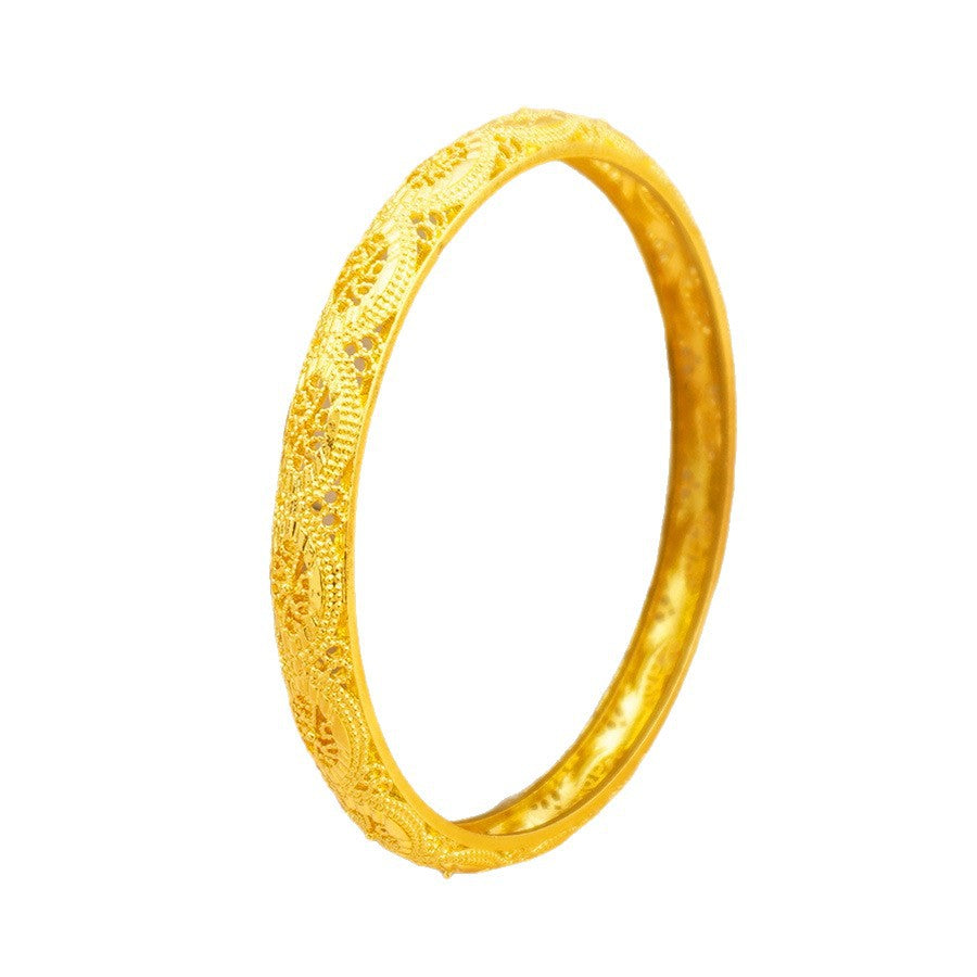 Wholesale 24k gold plated bangle bracelet - middle eastern dubai wedding nigerian women's bridal gold sand bangle jewelry wholesale