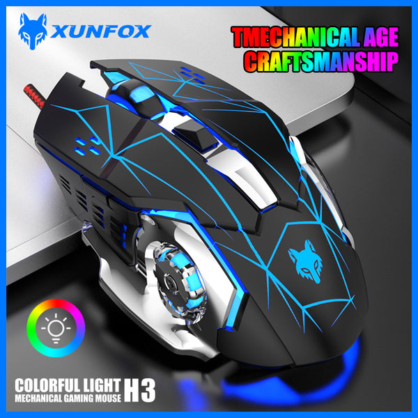 Dazzling Silver Fox H3 Wired Gaming Mouse E-sports Luminous Desktop Computer Notebook USB Office Home Cross-border