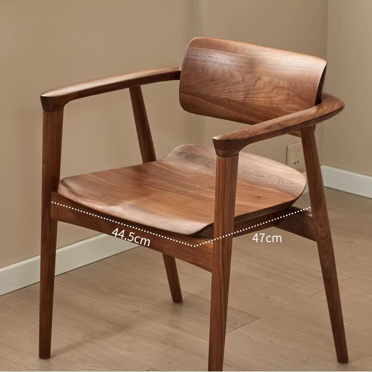 White wax solid wood north american black walnut backrest dining chair living room desk tea room chair stool modern casual kawashita chair
