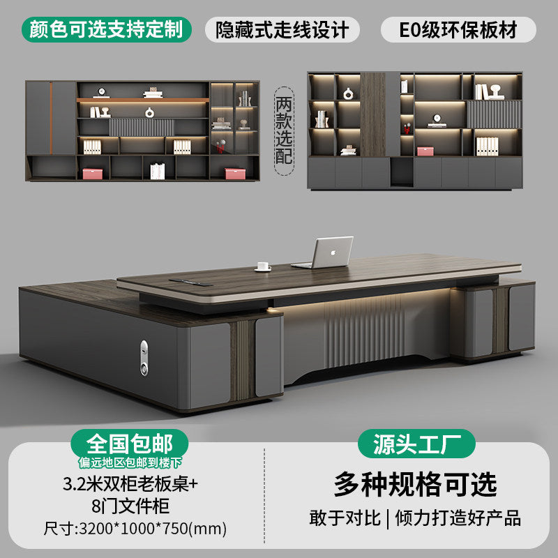 Saint-li executive desk - premium lacquer finish, minimalist chic, luxury ceo office desk and chair set for general managers