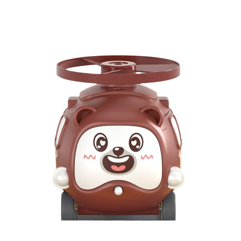 cartoon bamboo dragonfly flying saucer kids toys car pull back collision ejection car airplane baby toys batch
