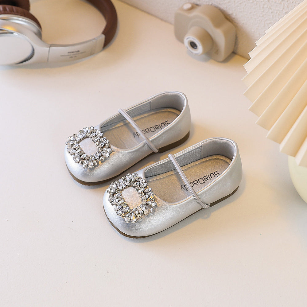 Ready-to-ship korean style girls' versatile bow princess shoes, kids' thin-soled mary janes, versatile student shoes, soft-soled flats