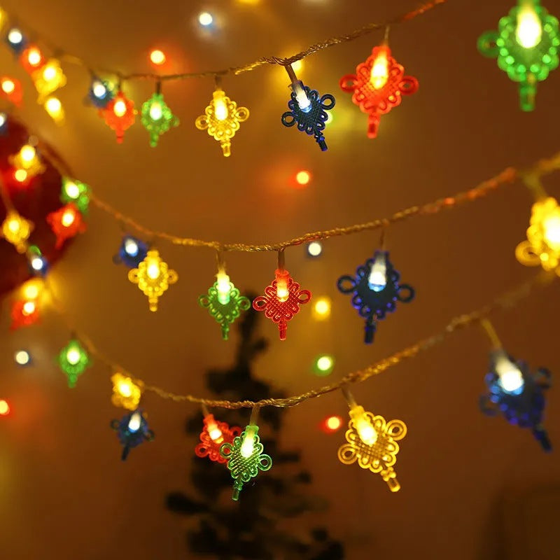 Directly from the manufacturer LED lights small light string red lanterns Chinese knot Lantern Festival New Year Spring Festival decorative battery flash