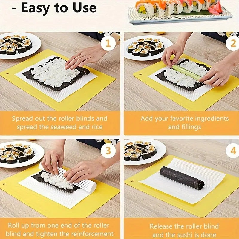 Sushi making roller blind kitchen diy seaweed rice sushi roll japanese style roll sushi special roller blind for home cross-border