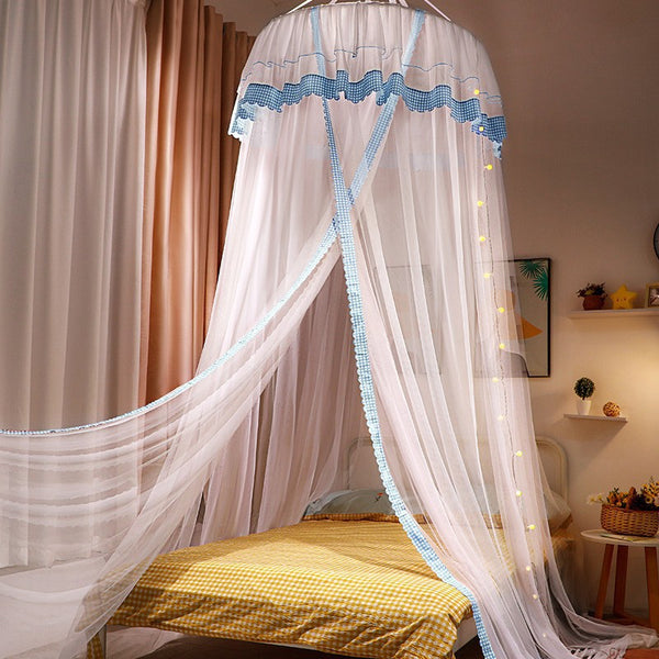 New installation-free dome princess mosquito net, household bed adult ceiling bed mantle bed yarn encryption thickened bed net