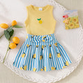 Baby clothing kids set children outfit yellow vest skirt two-piece set children's clothing