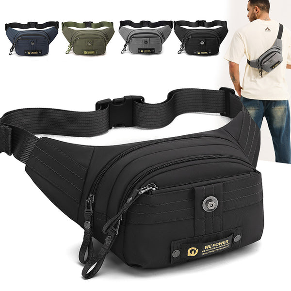 WEPOWER new sports and leisure fanny pack men's multi-layer lightweight shoulder messenger bag fashionable outdoor commuter breast bag