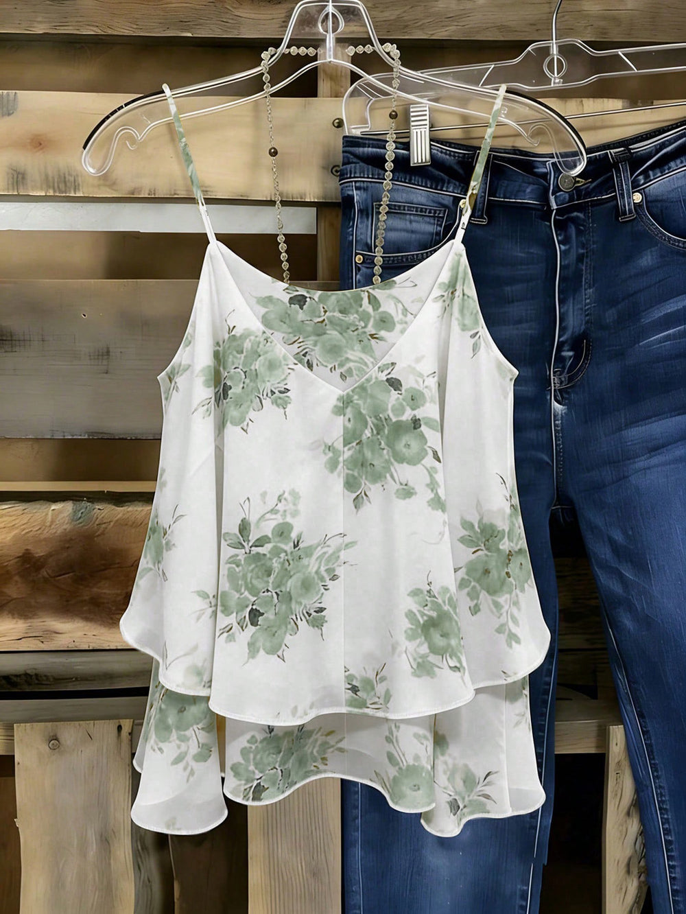 new arrival: plus size floral cami top - flowy chiffon, european & american style, versatile women's vacation wear