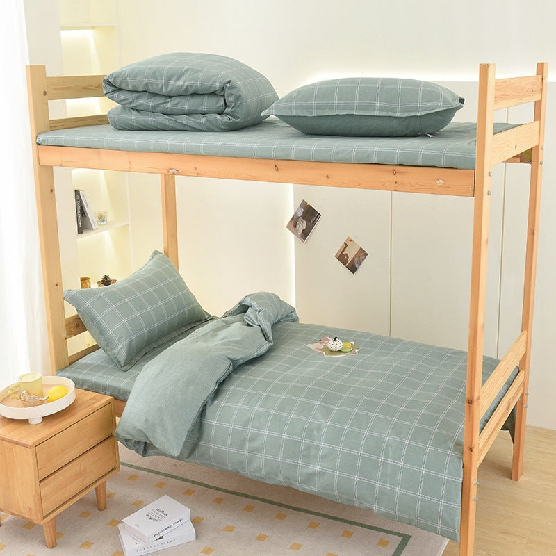 Student dormitory quilt cover three-piece bed sheet pure cotton single bed children's bed quilt cover simple four-season universal 3