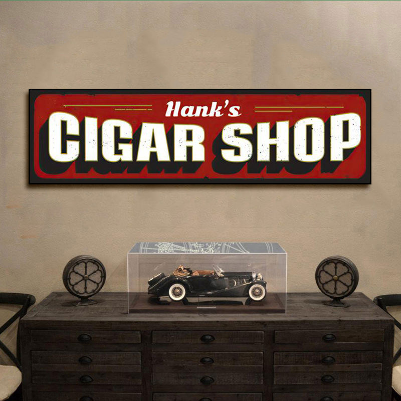 Cigar plaque decorative painting industrial style bar club hanging painting retro American whiskey Cuban eggplant sign mural