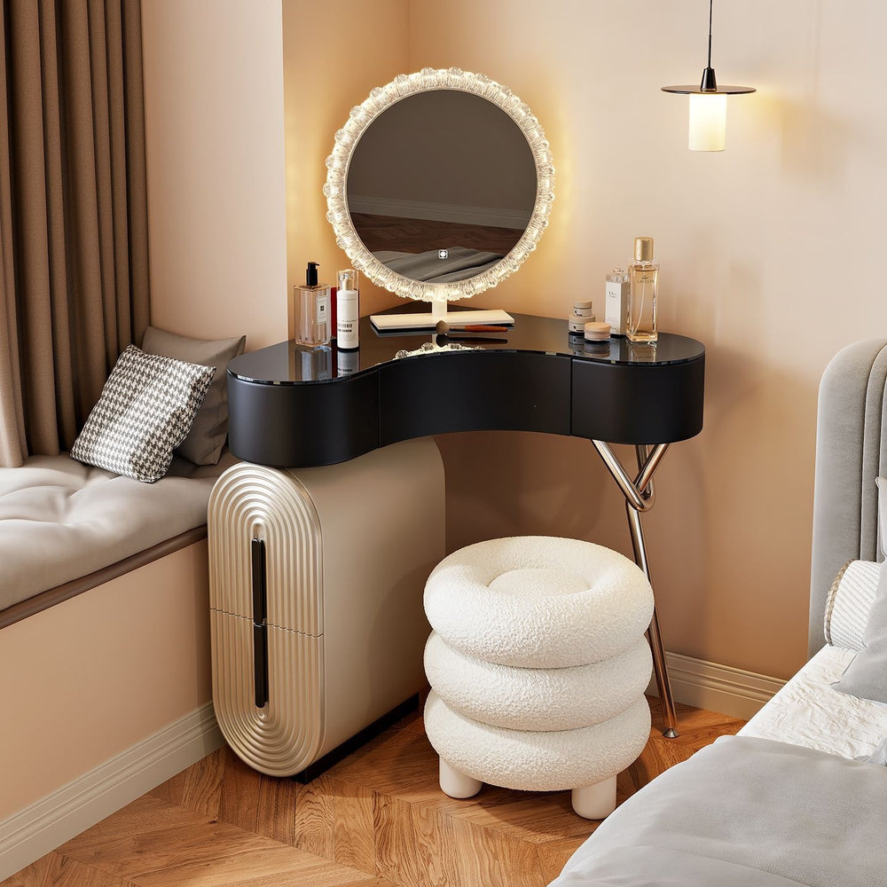 Yisilunnuo medieval style corner dressing table and chest of drawers all-in-one corner small apartment triangular classy makeup table