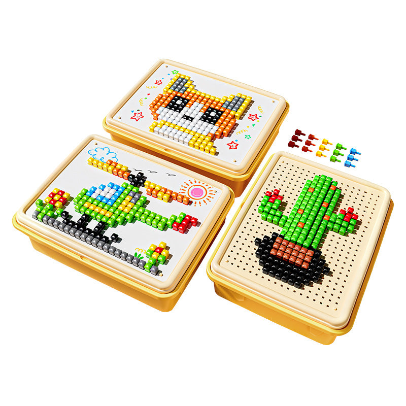 3d mushroom peg puzzle diy craft kit - complete set of materials and tools - birthday gift