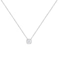 Sugar cube zircon pendant titanium steel necklace for women silver light luxury niche style design classy sense clavicle chain elegant necklace