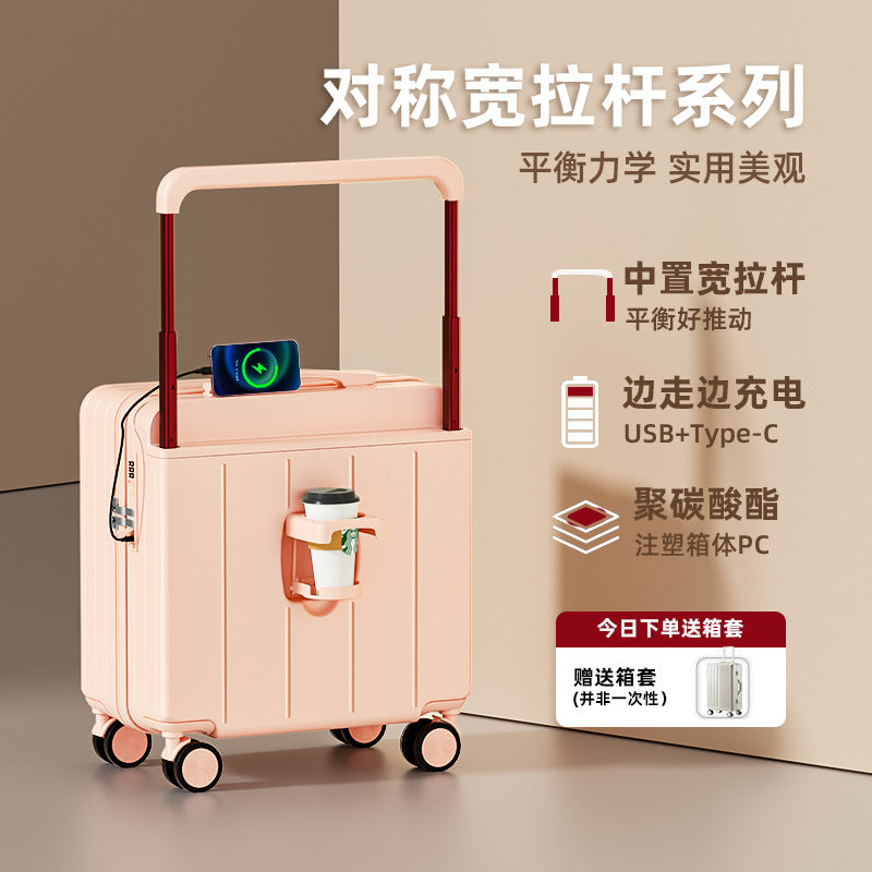 Luggage Wide tie rod Multifunctional password box New 20-inch boarding case Student travel password box Large capacity box
