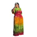European and american cross-border african women's clothing  summer new fashion loose plus size printed v-neck top and pants set