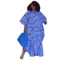 Plus size women's clothing for europe, america, and africa:  summer new arrivals - stylish and elegant striped loose-fit collared shirt dress