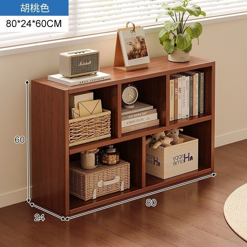 Bookshelf storage rack simple floor-standing wall-mounted storage cabinet rental house multi-layer living room for home bedroom small bookcase