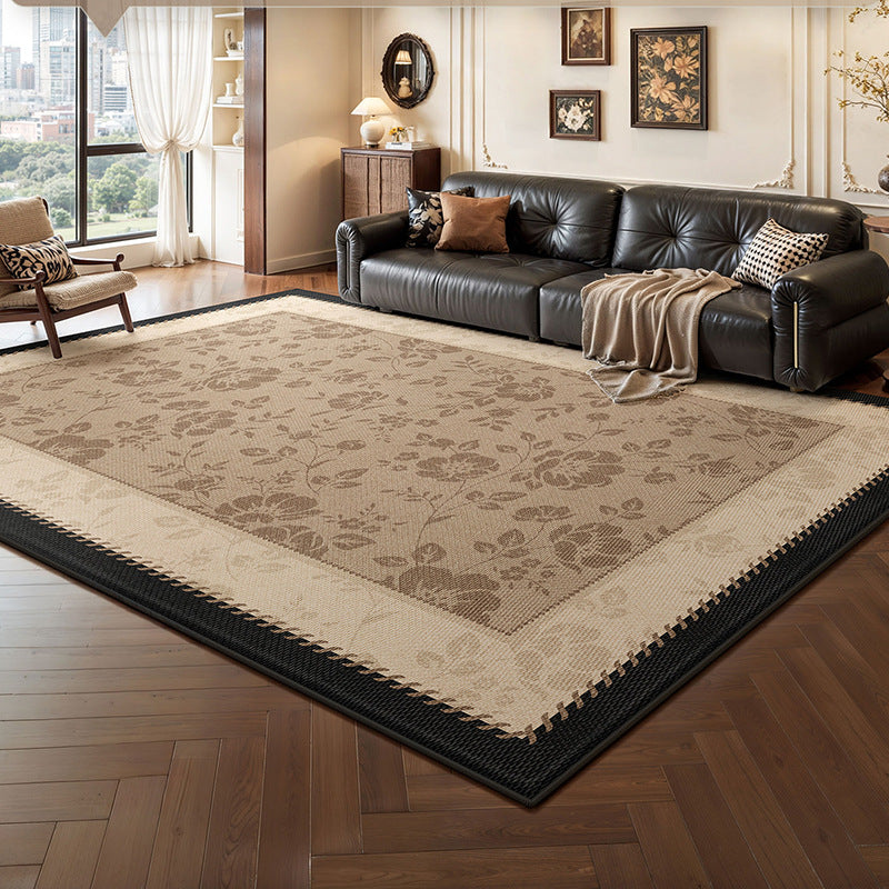 Carpet living room french retro medieval style ice silk mat carpet no-wash and wipeable sofa coffee table floor mat