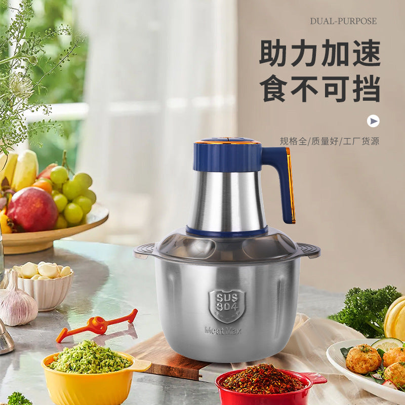 For home meat grinder five-speed stainless steel stuffing and vegetable shredding electric meat grinder small meat mincing garlic chili food processor