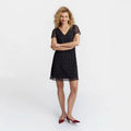 Amazon eleganceelegantcasualv neck polka dot dress women's summernew arrivalslimming looka line skirt