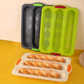 New in stock silicone bench three-slot baguette bread baking pan diamond grid cake mold for home dyi baking