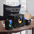 Wooden 2.1 multimedia subwoofer bluetooth speaker with usb and card slot for mobile phones and laptops