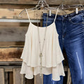 summer new arrivals: european and american style women's v-neck double-layer ruffle camisole - slimming inner layer top