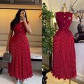European and american cross-border african women's clothing  summer new collection: elegant sleeveless vest top and pleated skirt set