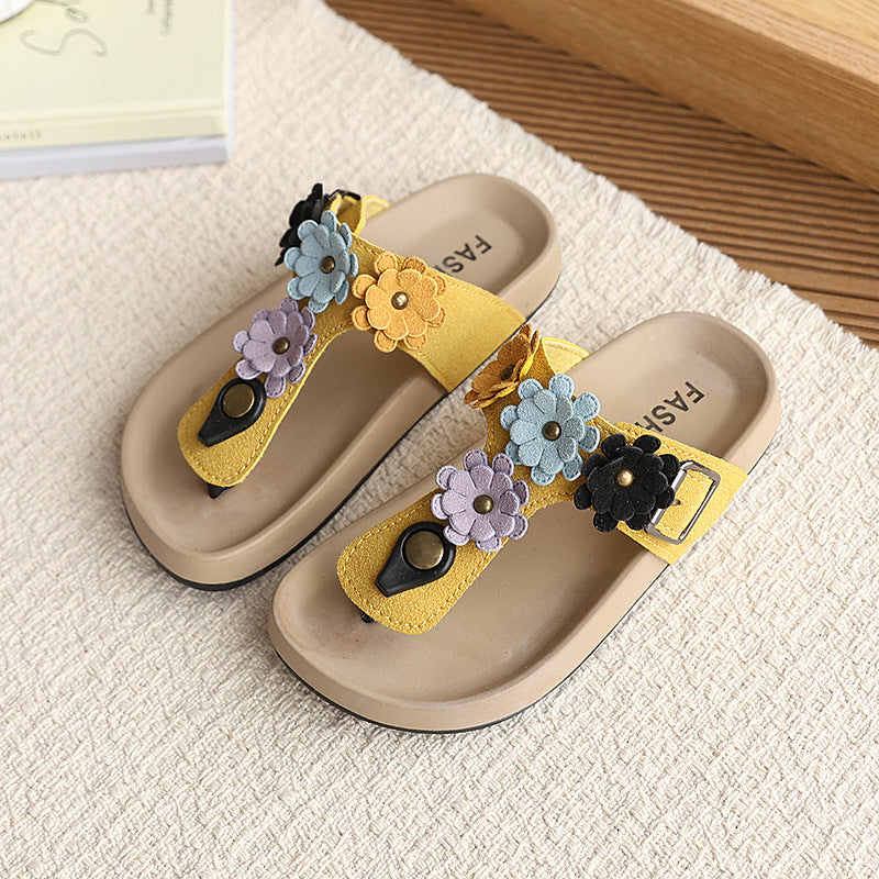 Vancahao soft bottom non-slip outwear slippers for women  summer ugly flip-flops retro birkenstock sandals