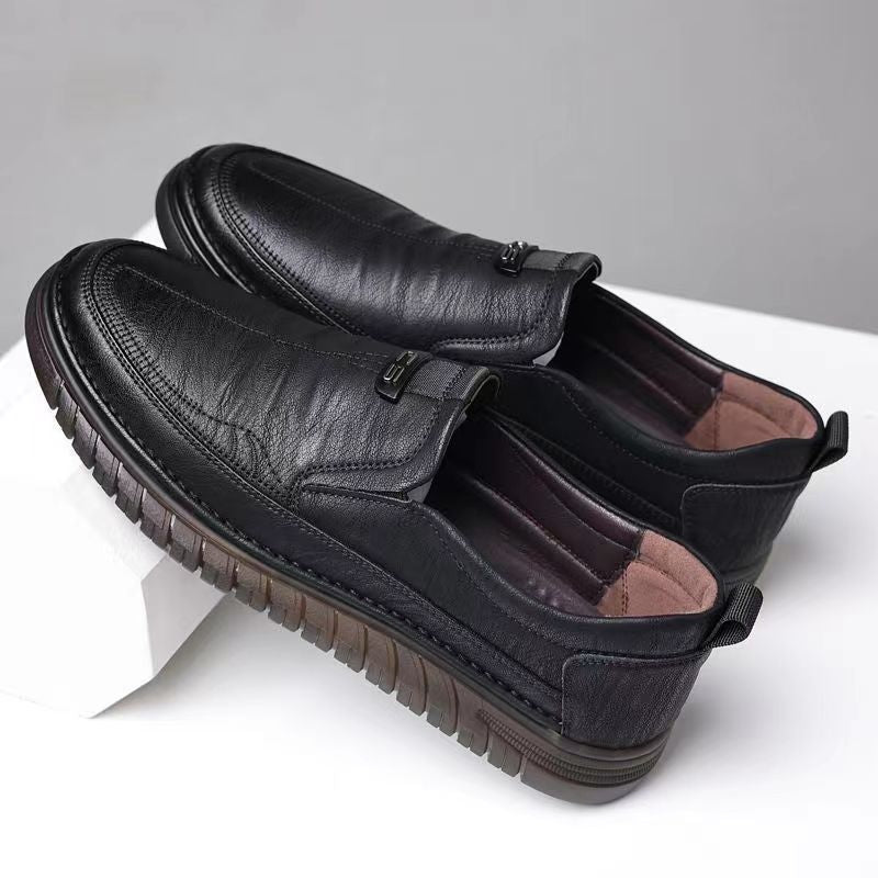 Men's spring new soft leather loafers business casual men's leather shoes slip-on tiktok viral hot seller