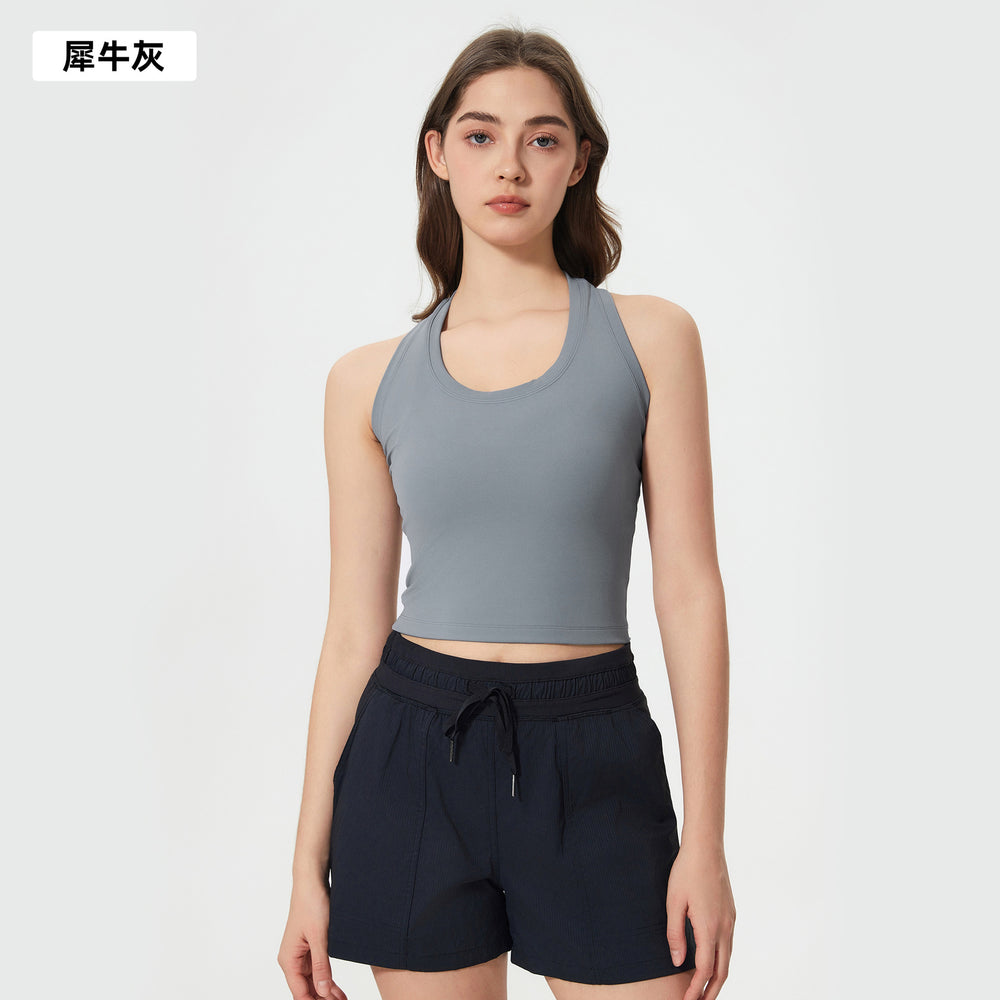Spring/summer new racerback yoga top - versatile cropped workout tank for women (d25032)