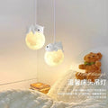Modern minimalist panda cream style pendant light - three-light luxury dining table, dining room, bedroom cute ambiance pumpkin small pendant lamp