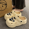 Height-increasing crocs women's summeroutwear2024new arrival stepping on shit feeling eva bottom beach seaside non-slip toe slippers
