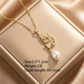 8442 pearl butterfly gold necklace