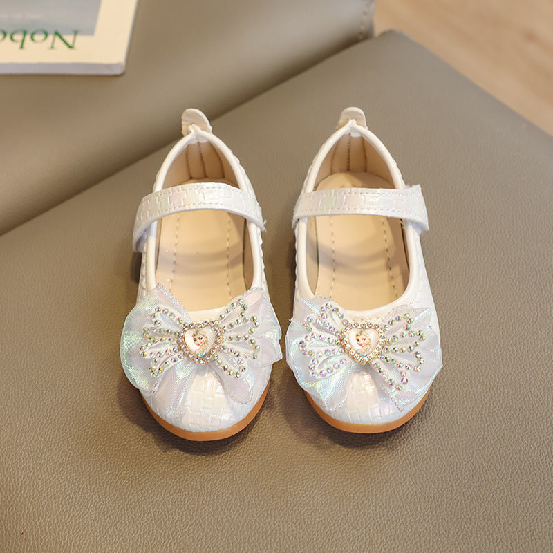 Kids' princess shoes:  summer new korean style flats for girls - bowknot rhinestone soft sole dress shoes