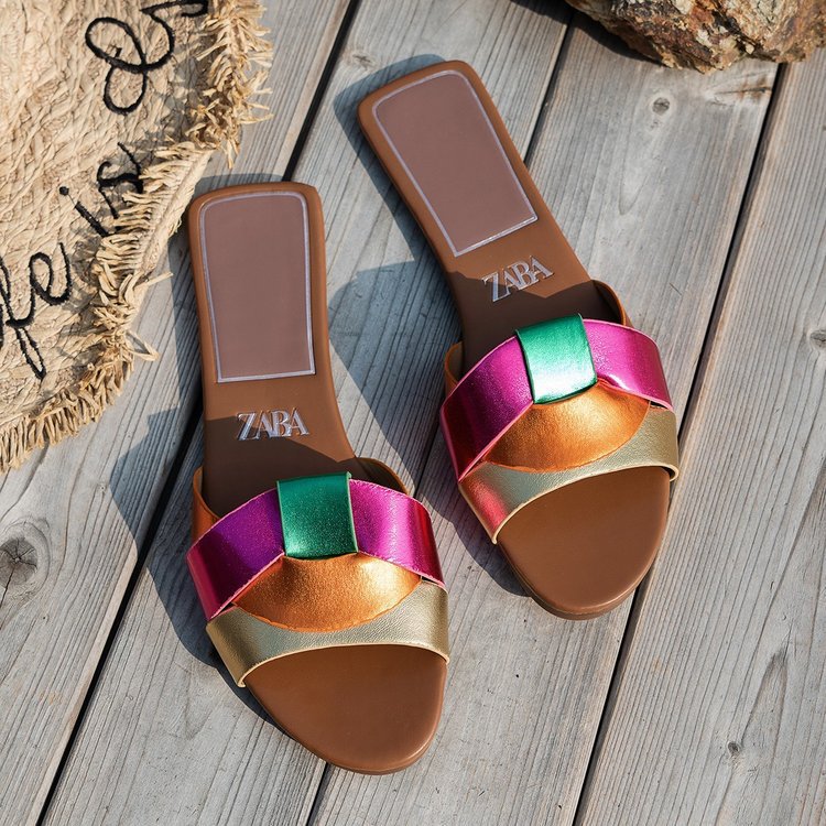 Za cross-border plus size  summer new women's slippers - export quality, criss-cross flat sandals, simple and versatile slippers
