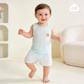 Baby two-piece outfit set: lightweight cotton tank top and shorts for summer - breathable and comfortable casual wear for infants and toddlers