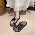 Influencer-approved camellia rhinestone slides - women's summer fashion sandals, perfect for dressing up with skirts, open toe style