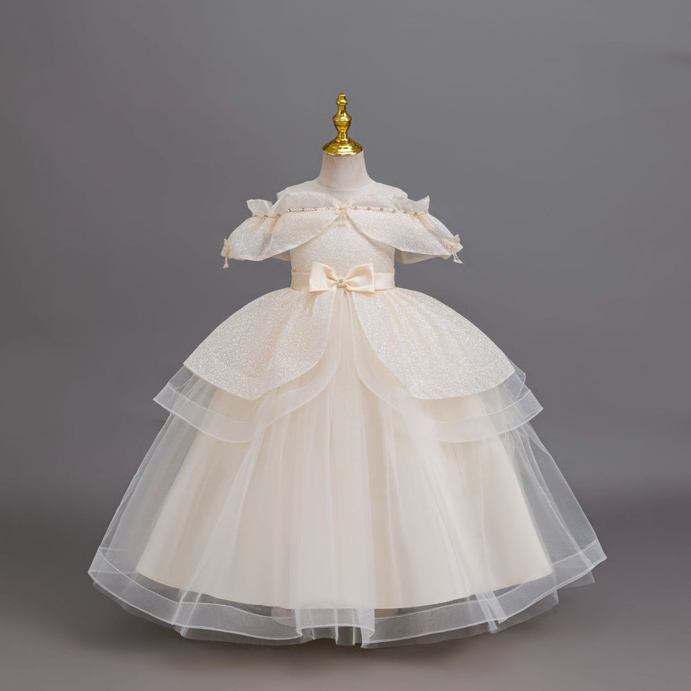 Export ready-made children's dress sequin flower wedding dress princess dress girl piano performance dress girl dress