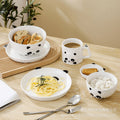 Trendy, instagrammable, high-value creative ceramic bowls, plates, and dishes - whimsical and cute cartoon panda dinnerware set wholesale