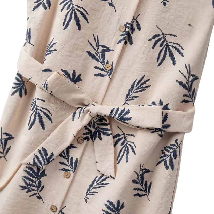 new arrivalprinting chinese style feather shirt sleeveless slimming look round neck frenchdress