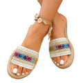 new arrivalthick soleplus size shoes ethnic style casual one-line flat sandals sandals hemp rope bottom open toe flip-flops