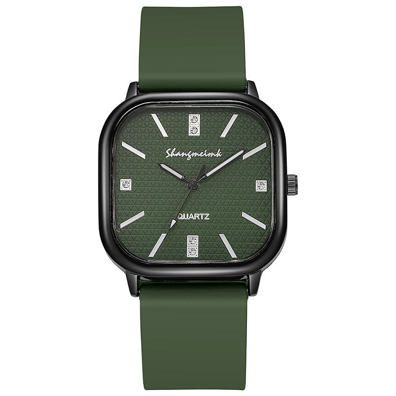 Shangmei new arrival cross-border square alloy shell silicone strap medieval style watch digital quartz unisex watch