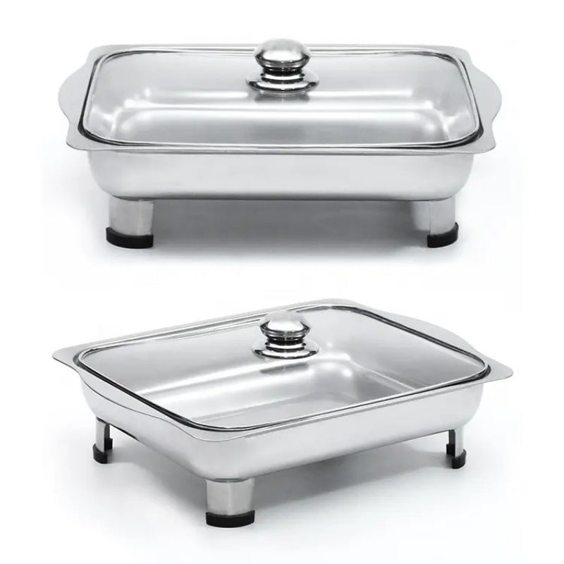 new printing stainless steel combination cover four-legged dining stove restaurant hotel square straight edge buffet stove wholesale
