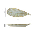 Vintage leaf ceramic creative long plate - sushi plate, western food & pastry plate, fruit & breakfast plate, exquisite dessert plate