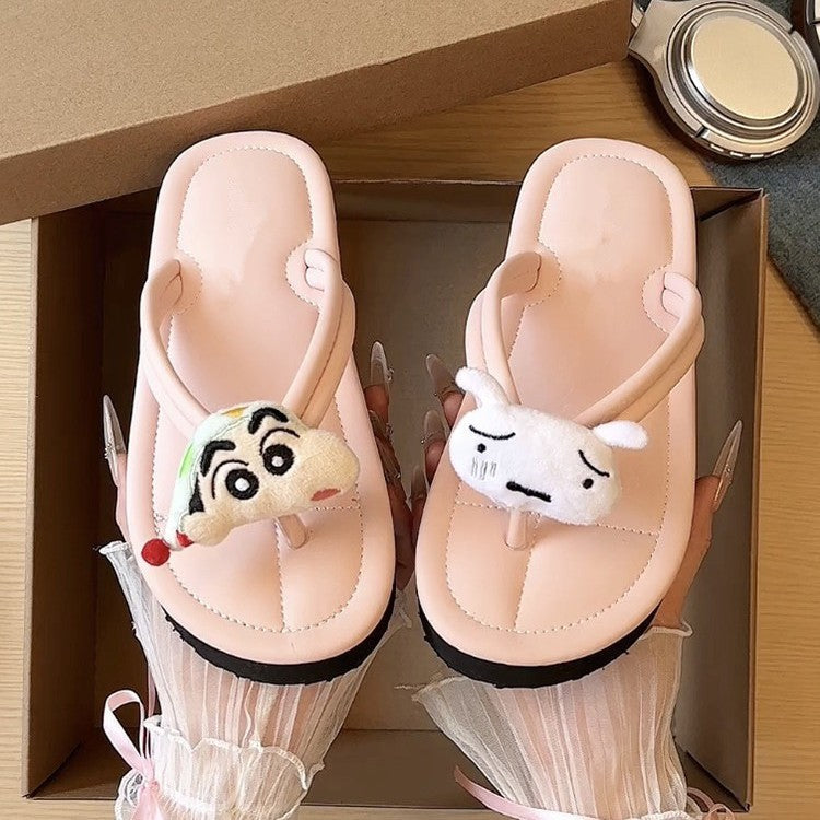 flip-flops for women, fashionable indoor non-slip bathroom, anti-odor, cute flat bottom beach flip-flops for women wholesale