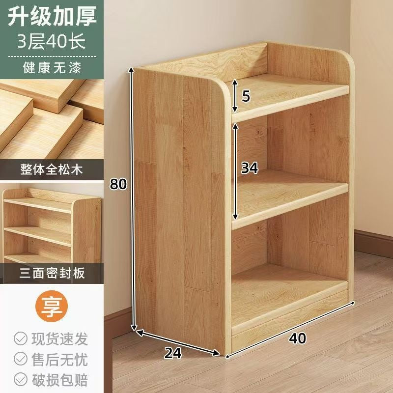 For homefloor-standing storage rack, whole wall storage cabinet, multi-layer solid wood wine cabinet, all-in-one wall bookcase, living room storage cabinet