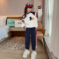 Girls' spring outfit set : trendy and stylish kids' fashionable activewear, popular online, two-piece set for older girls, spring and autumn
